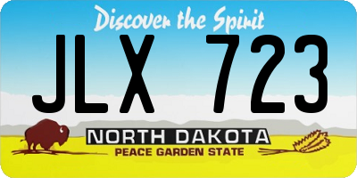 ND license plate JLX723