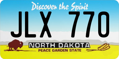 ND license plate JLX770