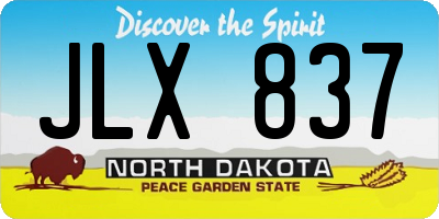 ND license plate JLX837