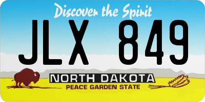 ND license plate JLX849