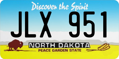 ND license plate JLX951