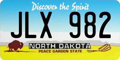 ND license plate JLX982