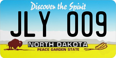 ND license plate JLY009