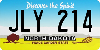 ND license plate JLY214