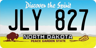 ND license plate JLY827