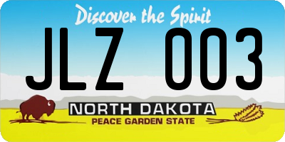 ND license plate JLZ003