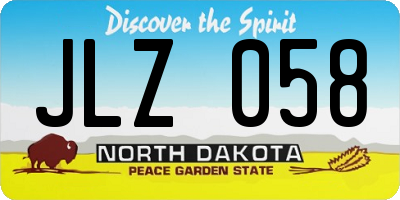 ND license plate JLZ058