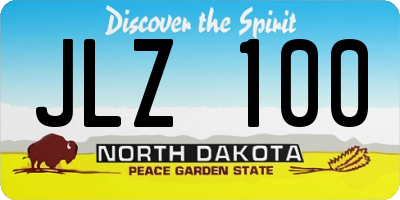 ND license plate JLZ100