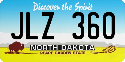 ND license plate JLZ360