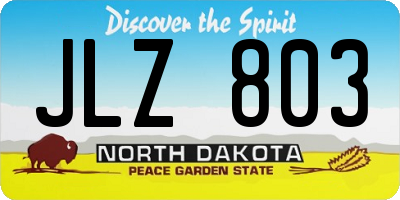 ND license plate JLZ803