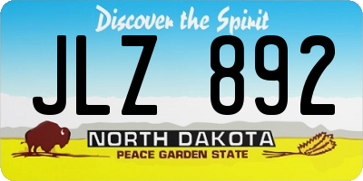 ND license plate JLZ892