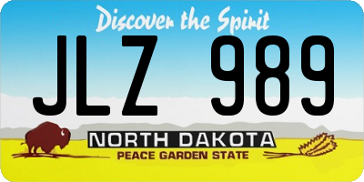 ND license plate JLZ989