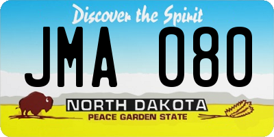 ND license plate JMA080