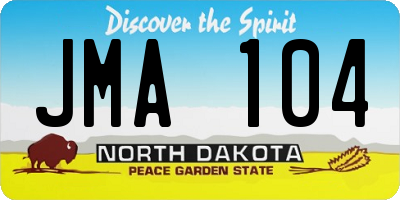 ND license plate JMA104