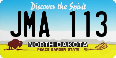 ND license plate JMA113