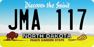 ND license plate JMA117