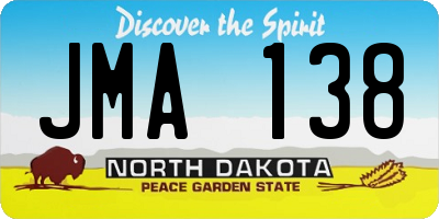 ND license plate JMA138