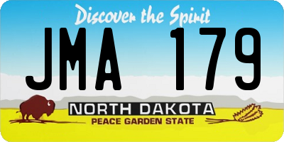 ND license plate JMA179