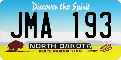 ND license plate JMA193