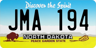 ND license plate JMA194