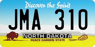 ND license plate JMA310