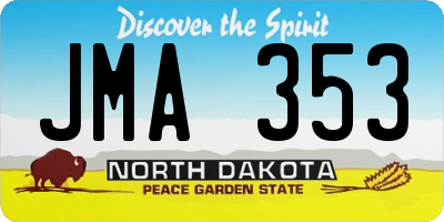 ND license plate JMA353