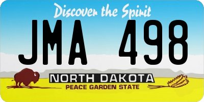 ND license plate JMA498