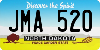 ND license plate JMA520
