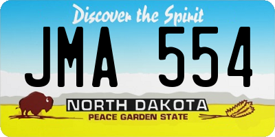 ND license plate JMA554