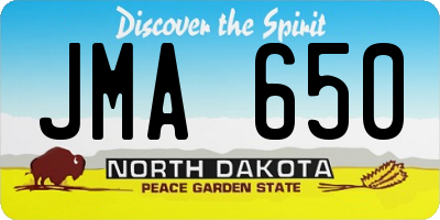 ND license plate JMA650