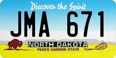 ND license plate JMA671
