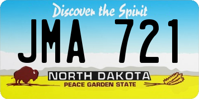 ND license plate JMA721