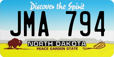 ND license plate JMA794