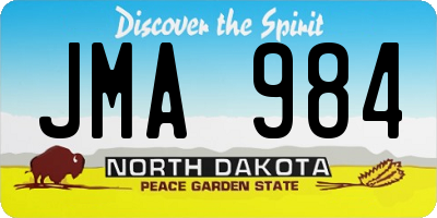 ND license plate JMA984