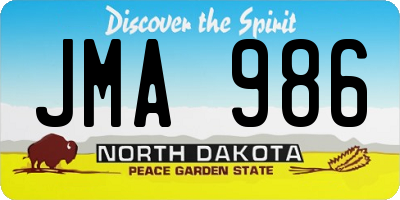 ND license plate JMA986