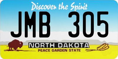ND license plate JMB305