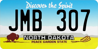 ND license plate JMB307
