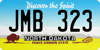 ND license plate JMB323