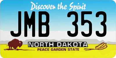 ND license plate JMB353