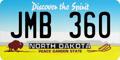 ND license plate JMB360