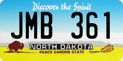 ND license plate JMB361