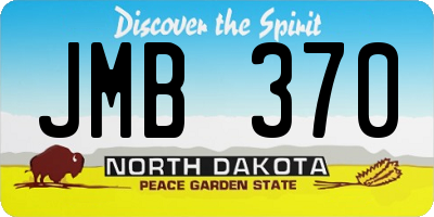 ND license plate JMB370