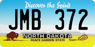 ND license plate JMB372
