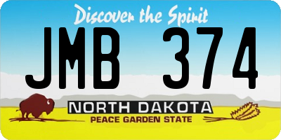 ND license plate JMB374
