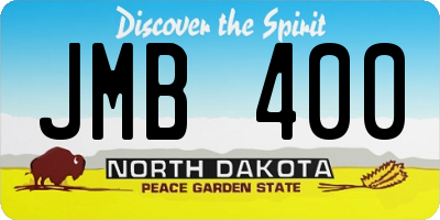 ND license plate JMB400