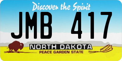 ND license plate JMB417