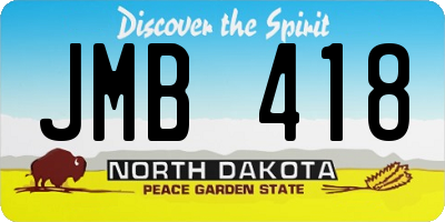 ND license plate JMB418