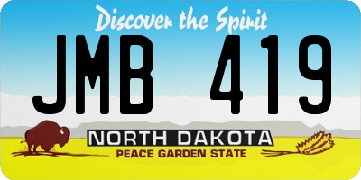 ND license plate JMB419