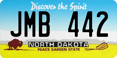 ND license plate JMB442