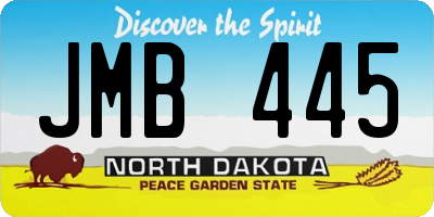 ND license plate JMB445